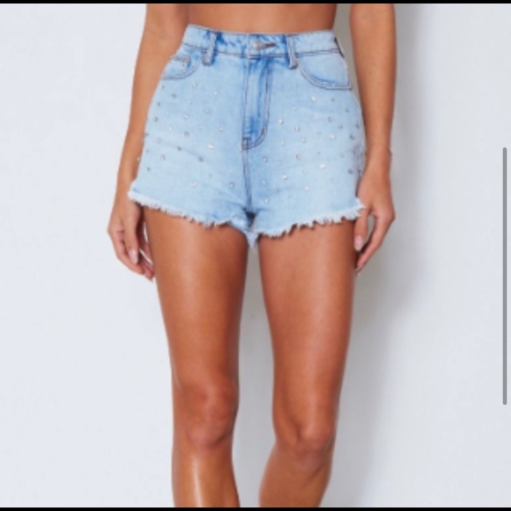 WhiteFoxBoutiqe Denim Sparkly Shorts